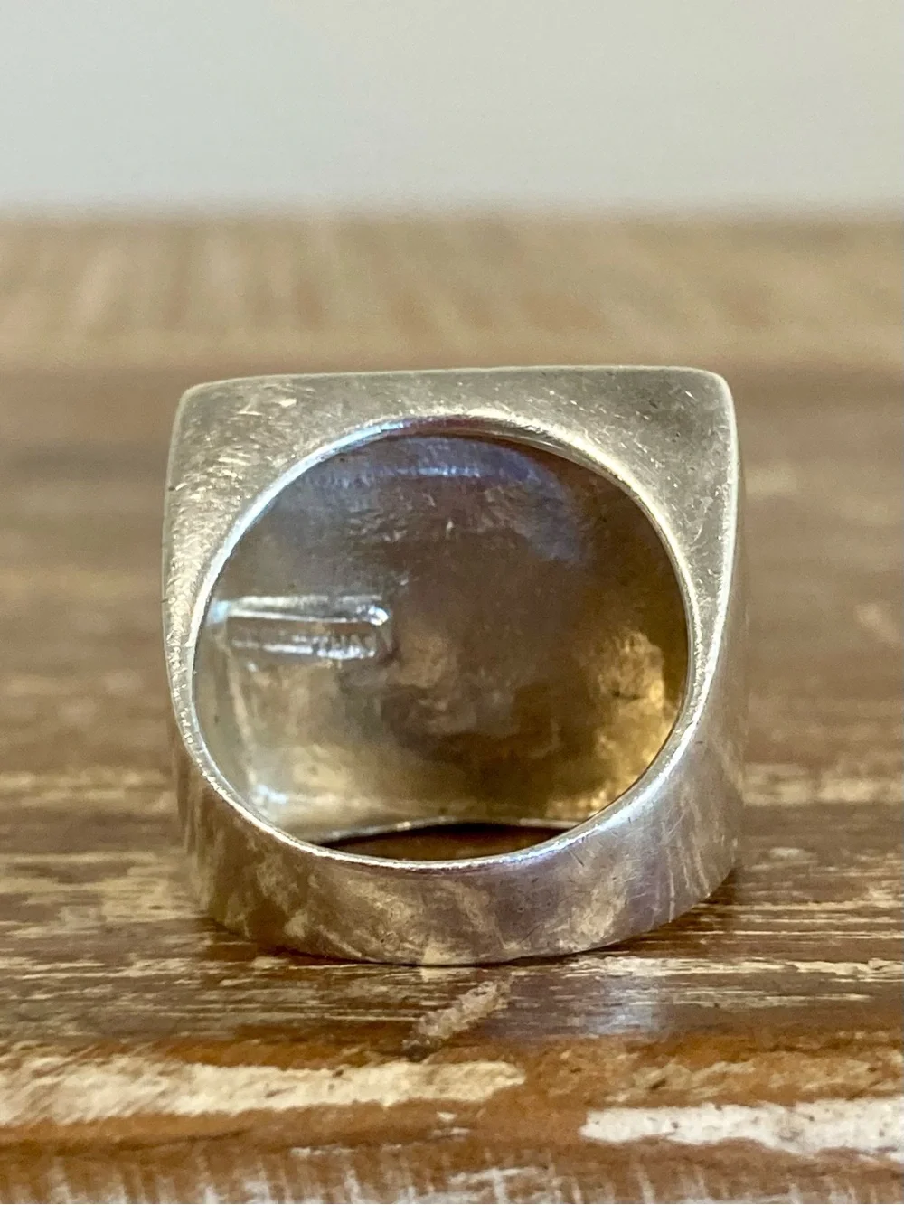 Sterling Silver Modernist Square Ring SX 925 Thai Size 8